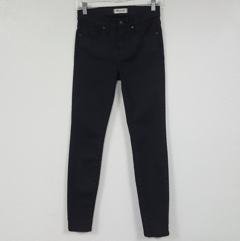 Madewell Sz 26 Skinny Stretch Hi Rise Wax Black Jeans